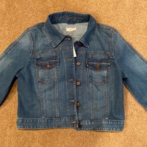 Loft jean jacket with 3/4 sleeve
